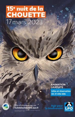 Affiche Nuit de la chouette 17 mars 2023 Geotopia Agglomération Béthune Bruay